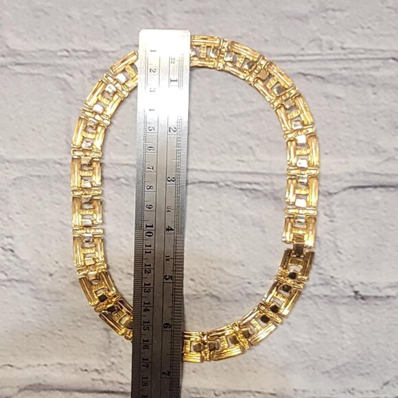 Vintage 80s Gold Tone Chain Link Necklace Jewellery #chainlink - Picture 3 of 3